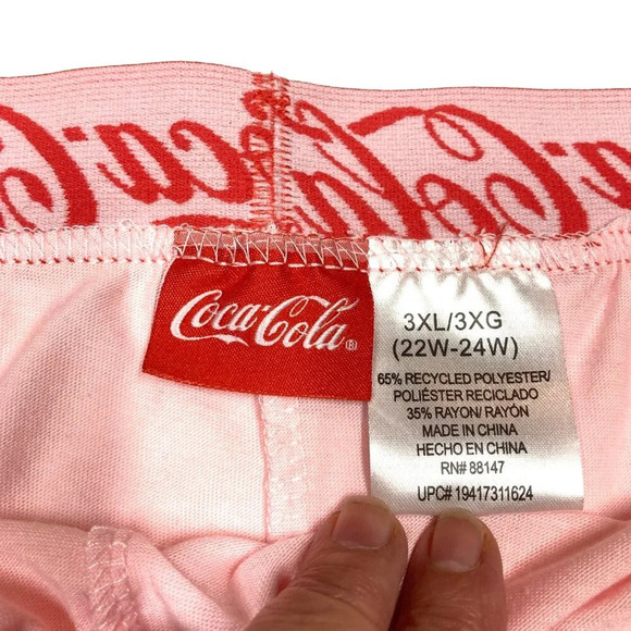 Coca-Cola 3 Piece Pajama Set, Size 3X, Pink Tank Top Shorts Socks, New w Defects - Picture 9 of 16